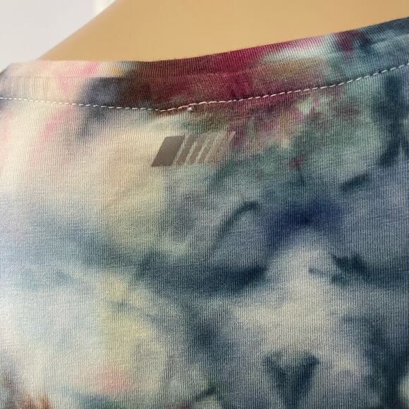 handmade tie dyed ladies tshirt shibori argyle tank XL blue - Picture 6 of 7